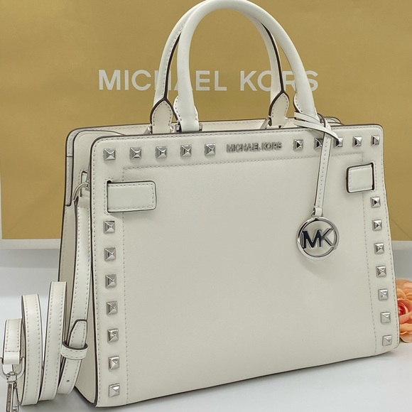 Michael Kors Handbags - MICHAEL KORS RAYNE MEDIUM EW SATCHEL OPTIC WHITE